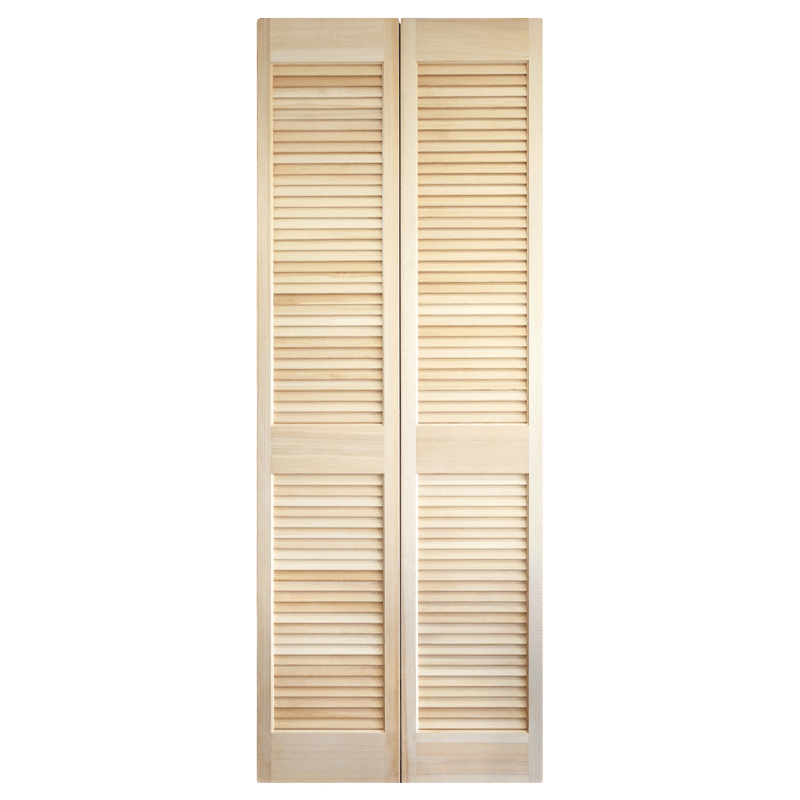 木製パインルーバー折れ戸片開き 752×2007