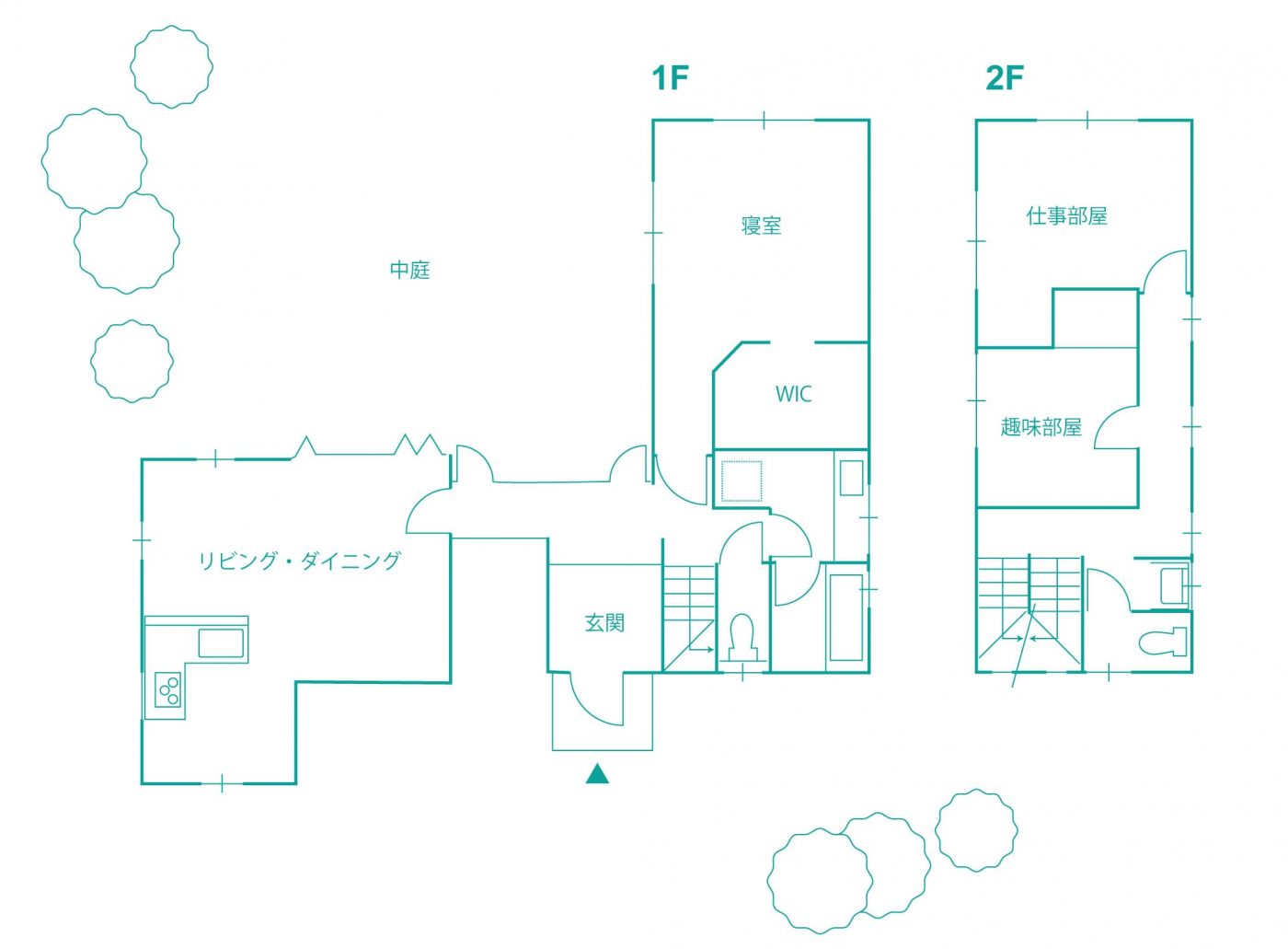 既存の間取りはいじらず、表層の仕上げを変えていきました。