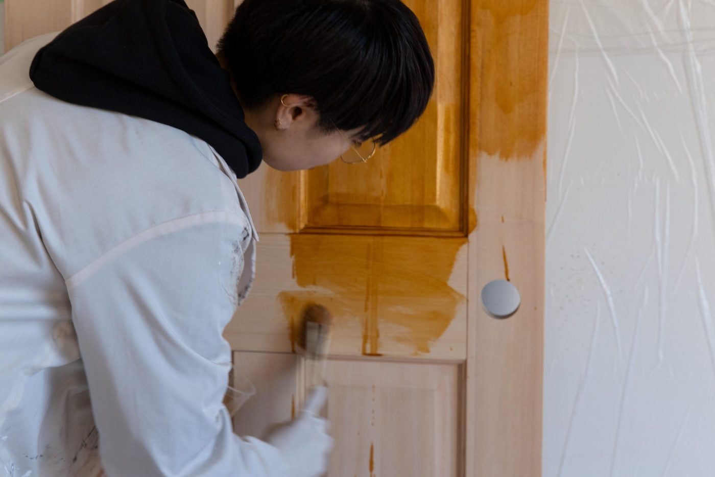 慌てて垂れた跡を消します。