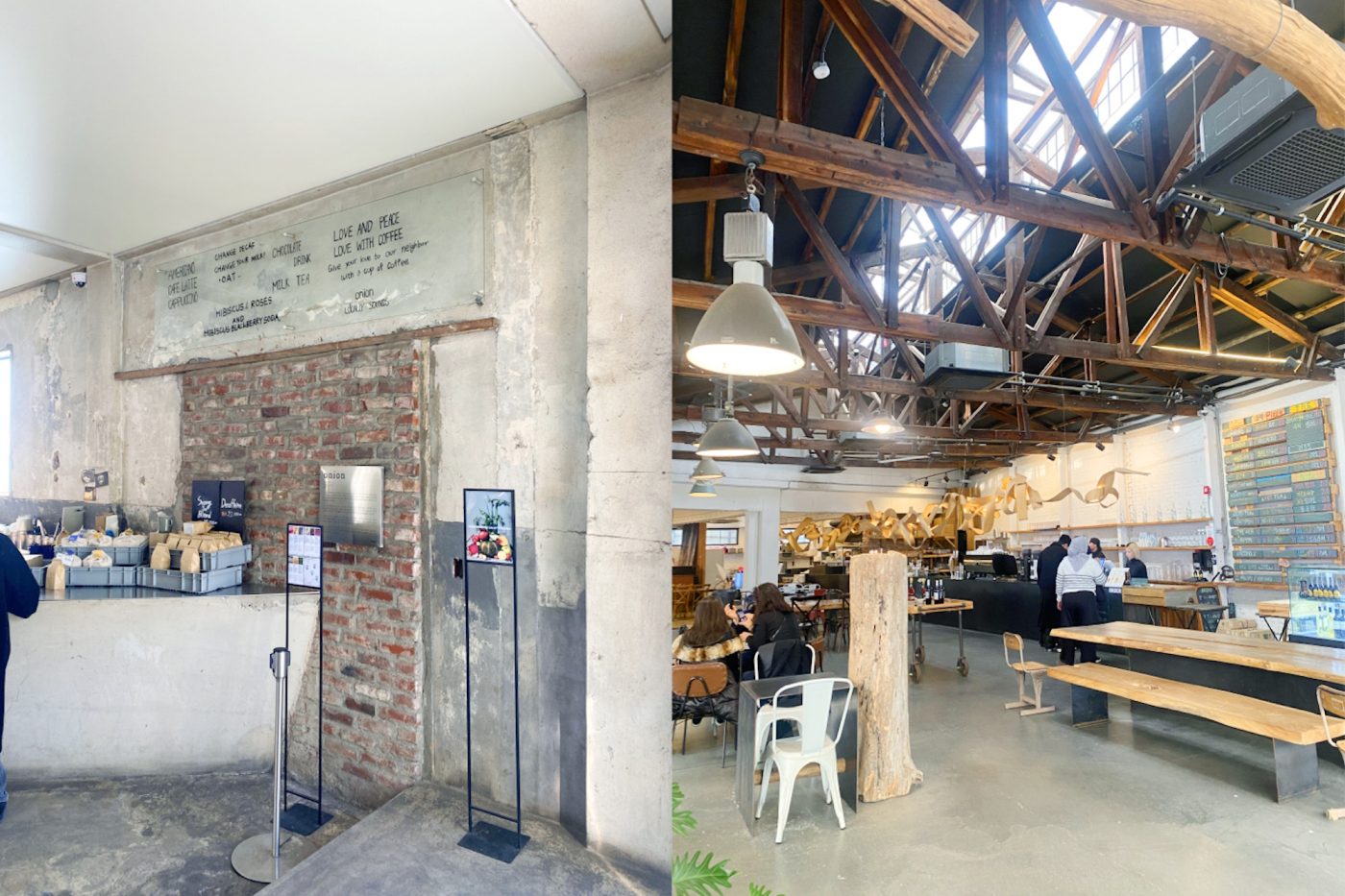 元々は町工場が立ち並ぶエリアだったソンスの工場や倉庫をリノベーションしたカフェ。