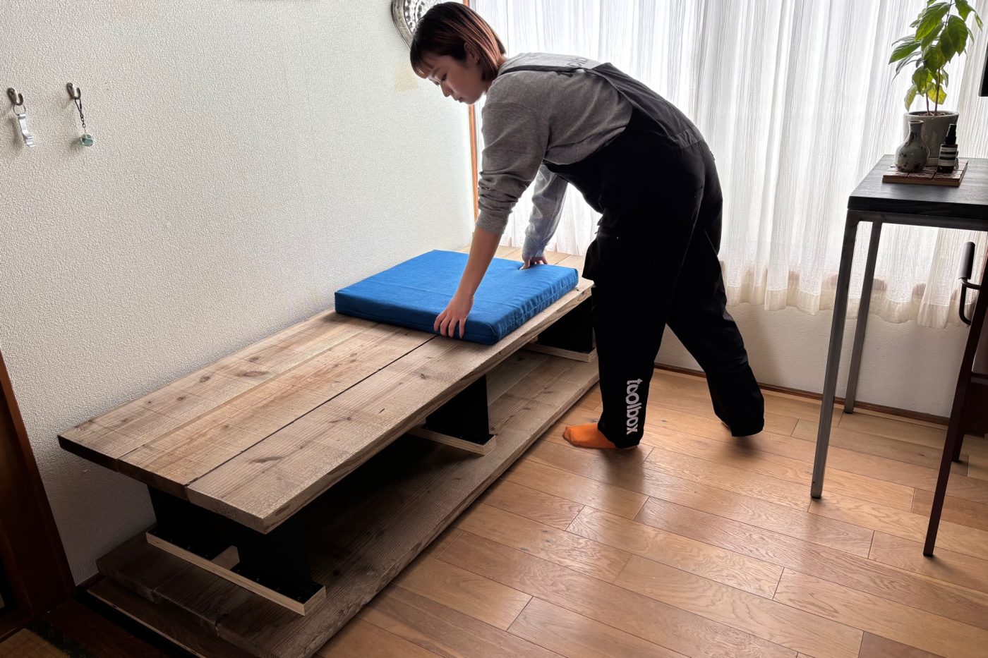 収納にもなる​​「ソファ風ベンチ」をつくってみた！113