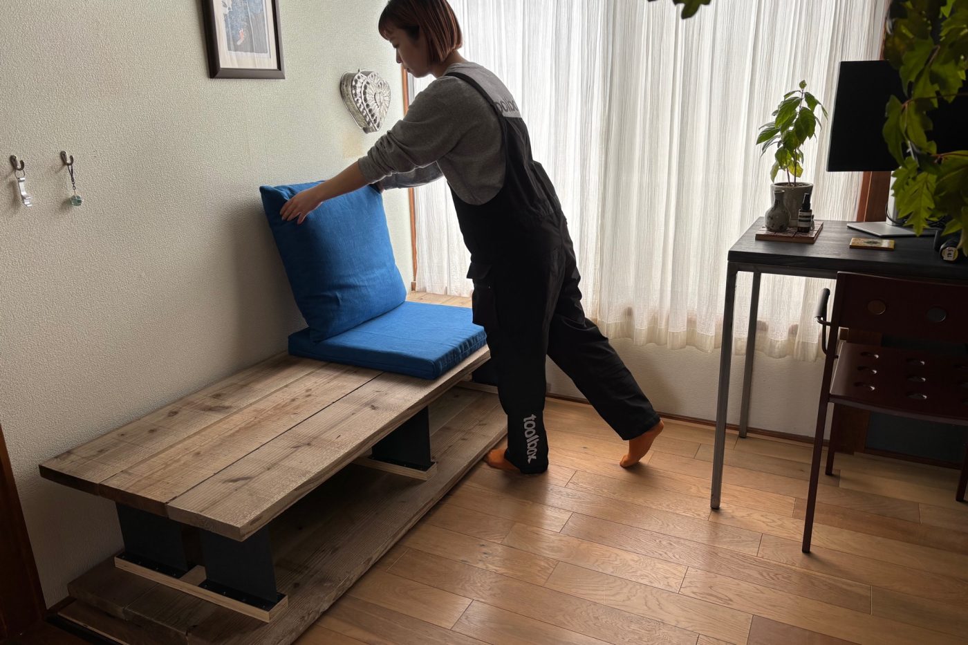 収納にもなる​​「ソファ風ベンチ」をつくってみた！114