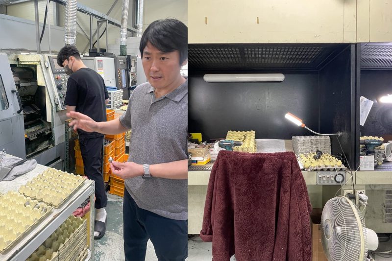 細かく加工をコントロールできるのは切削ならでは。人の手に頼る工程が多いため、どのスタッフが作業してもクオリティは変わらないように、日々技術を磨いているそう。
