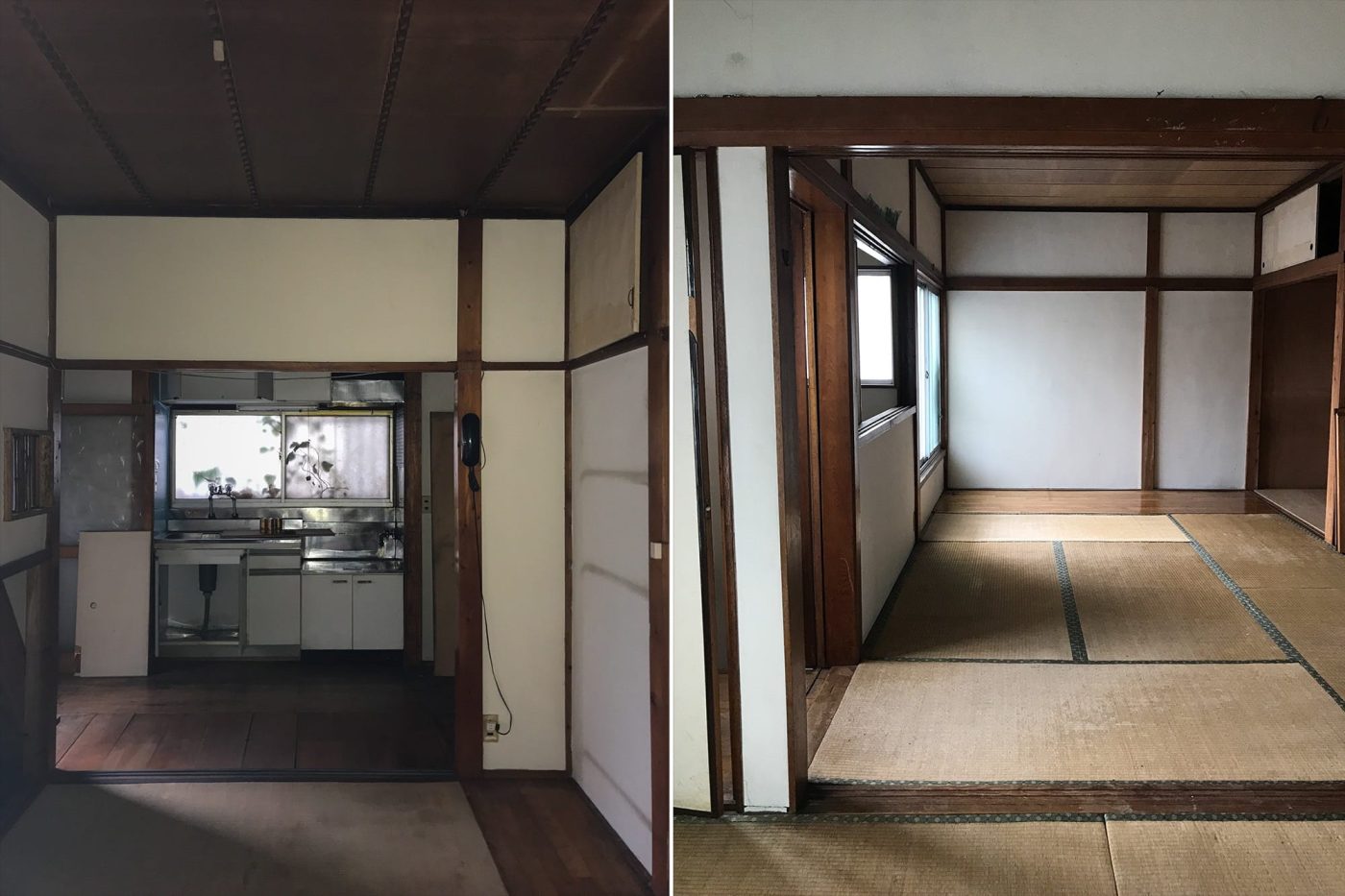 畳敷きの部屋が細かく区切られた間取りで、日中でも1階は薄暗い雰囲気でした。