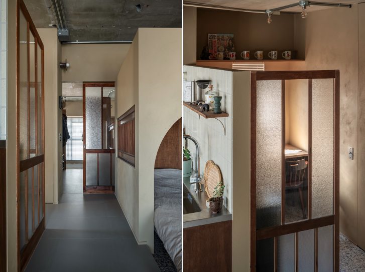 “遊郭建具”で暮らしを仕切る・繋ぐ。ワンルームに広がる多様な居場所3