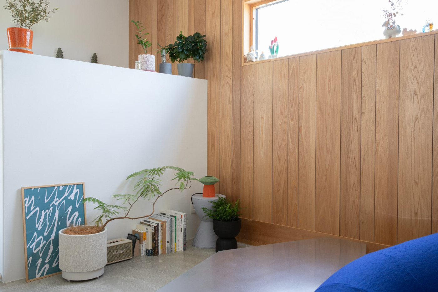 白い壁にプロジェクターで映像を映して、映画やアニメの鑑賞を楽しんでいるそう。