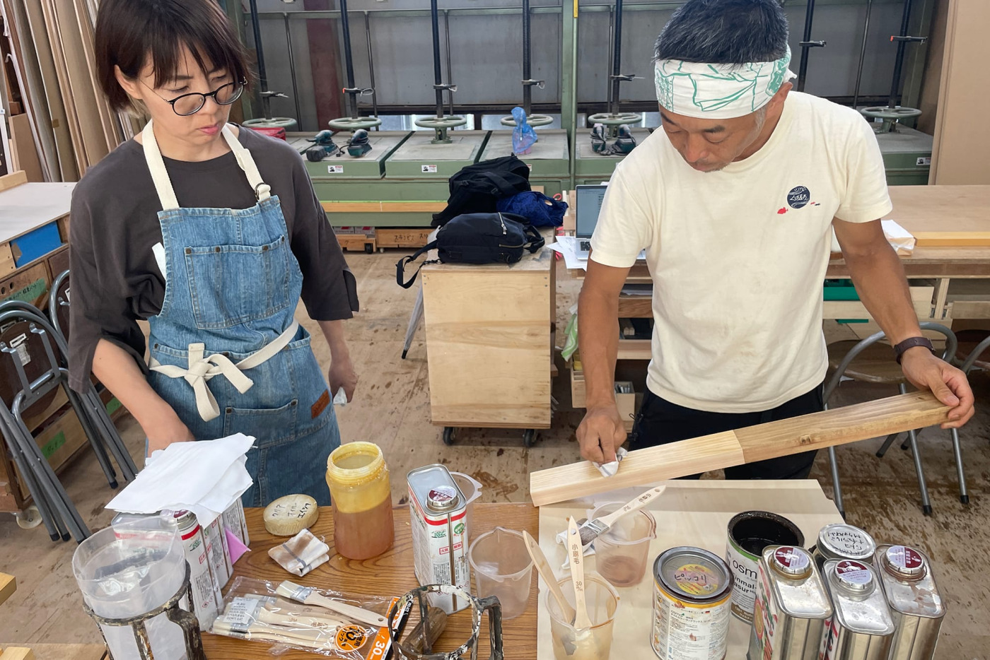 一時、ヒノキ研究所化した工房の一角。