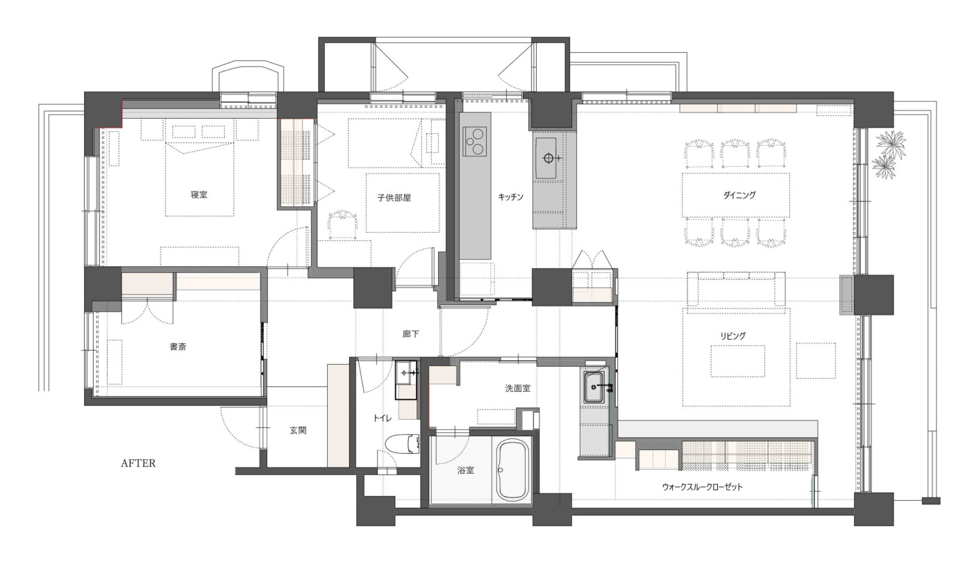 130㎡で始める、夫婦のセカンドステージ。間取りや素材で“ゆとり”を生む工夫を凝らしたマンションリノベ3