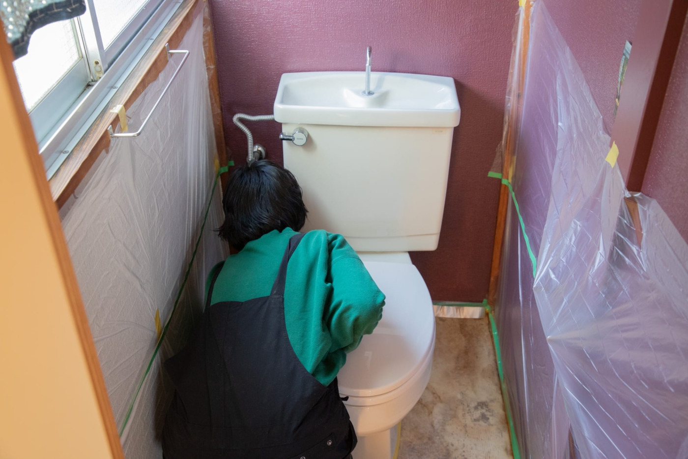 塩ビシートだった、築古戸建のトイレ床を『ハニカムタイル』に変えてみた！68