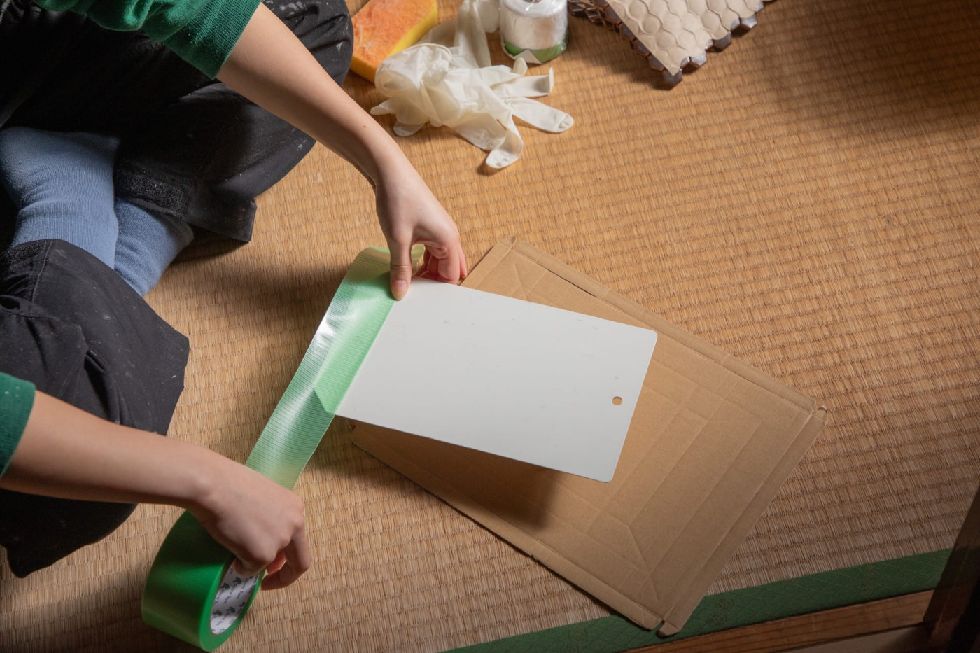 塩ビシートだった、築古戸建のトイレ床を『ハニカムタイル』に変えてみた！72