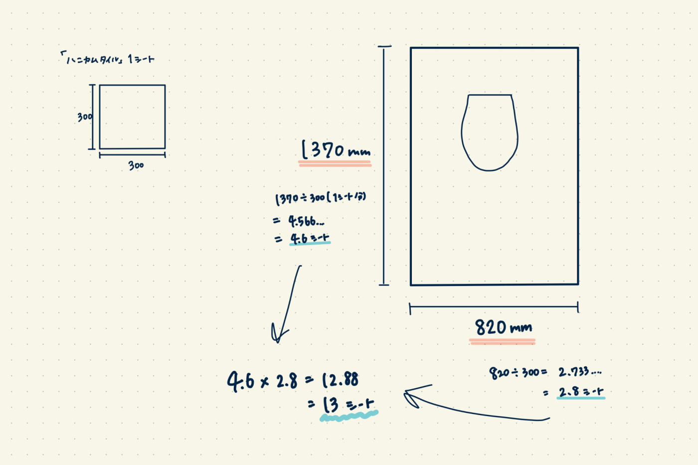 塩ビシートだった、築古戸建のトイレ床を『ハニカムタイル』に変えてみた！20