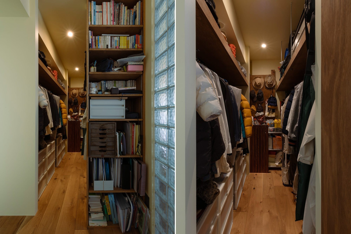 家族みんなの洋服や、細々とした書類に勉強道具をまとめてしまえる大容量のウォークインクローゼット。リビングを「とっておきの居場所」に保つための頼もしいバックヤードです。