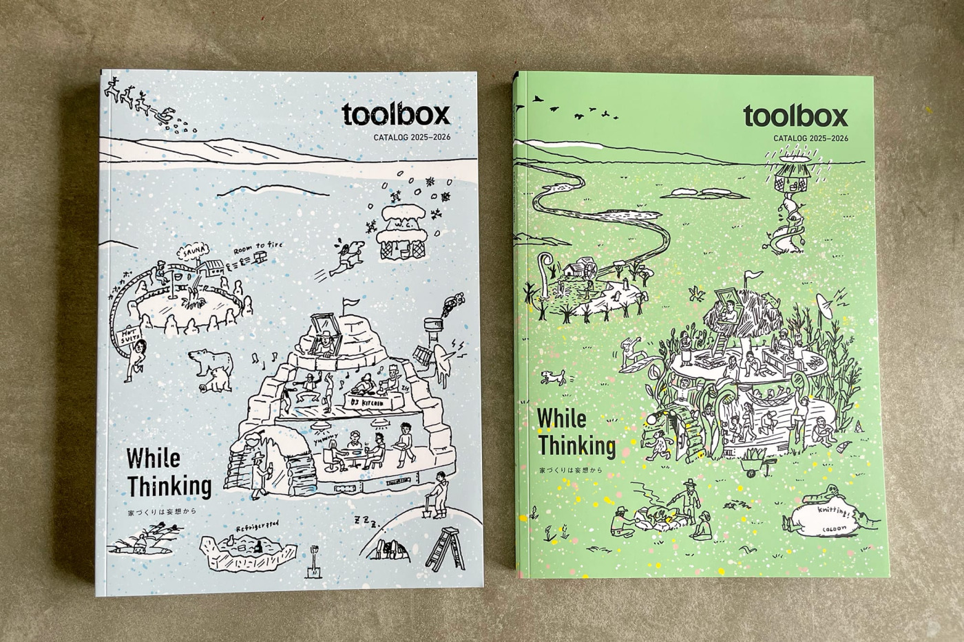 （左）冬バージョンから（右）春バージョンへ衣替え。