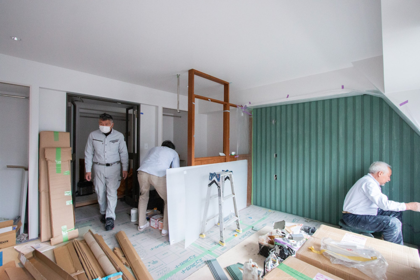 木製パーティション、ついてますね！