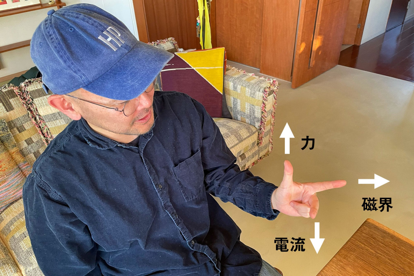 懐かしのポーズ。3本のどれが電磁力だったかすっかり忘れてました。