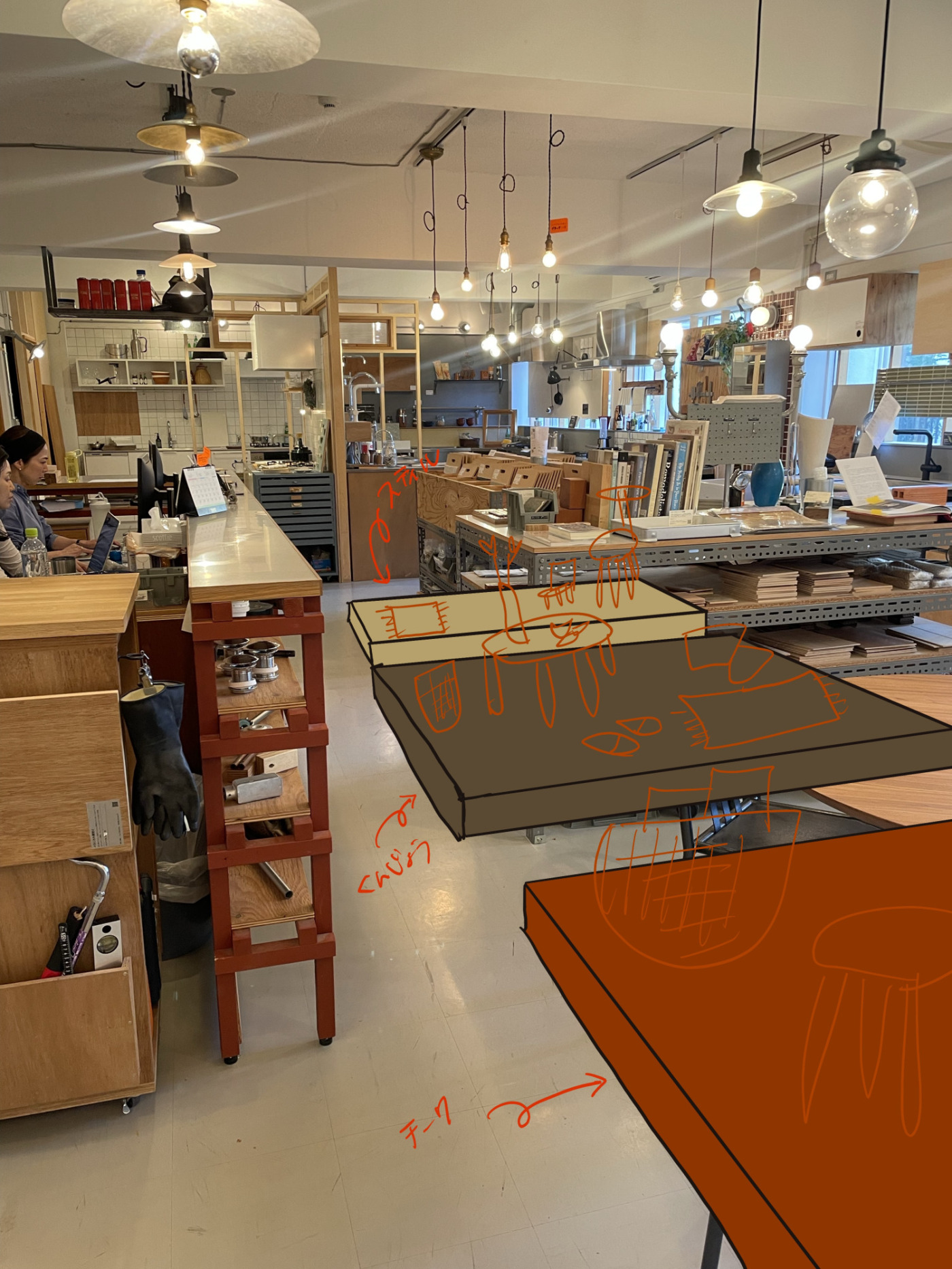 木の床を体感していただける展示を妄想中！