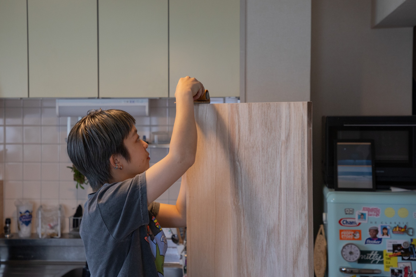 壁に穴を開けない「壁面収納DIY」。賃貸でもできる、立てかけ収納をつくってみた！21