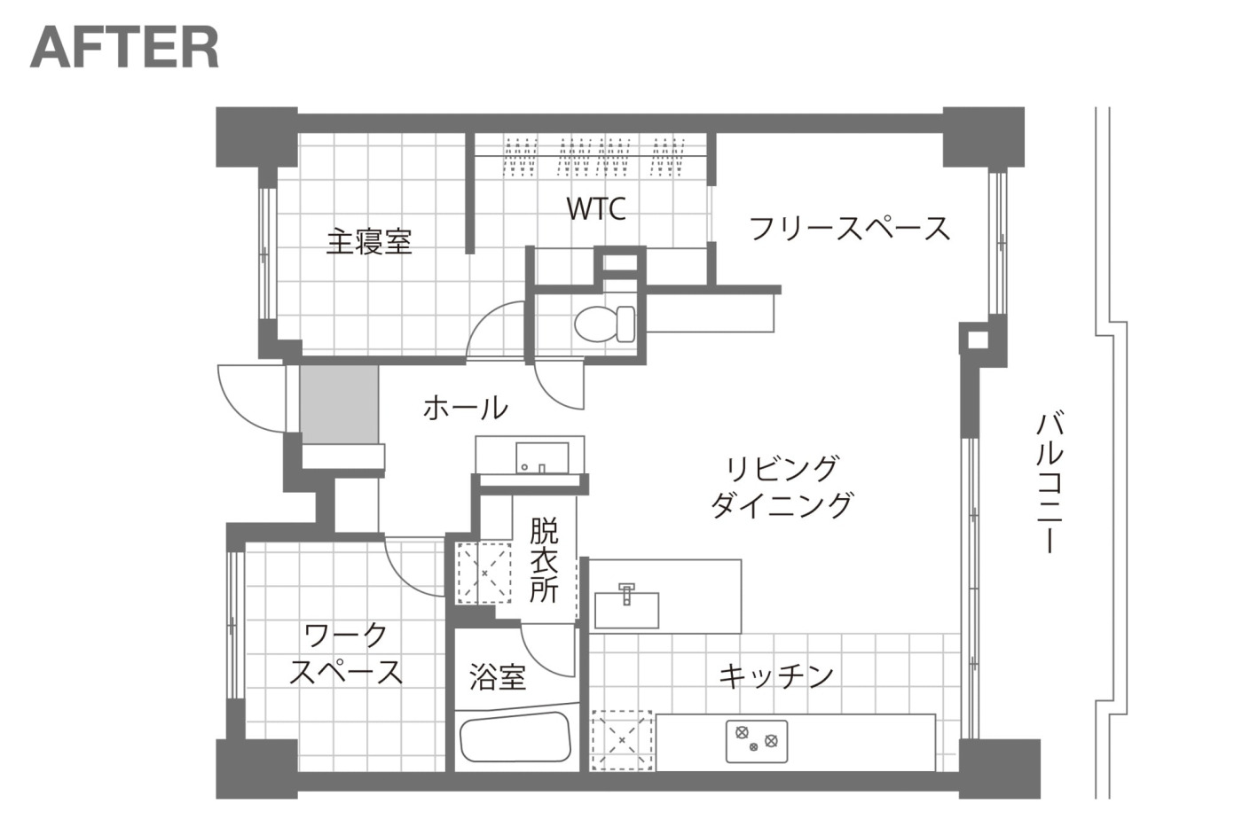 “いつか”に備えて、部屋は増やさず、動線は整える。家族の変化を受け止める67㎡の住まい1