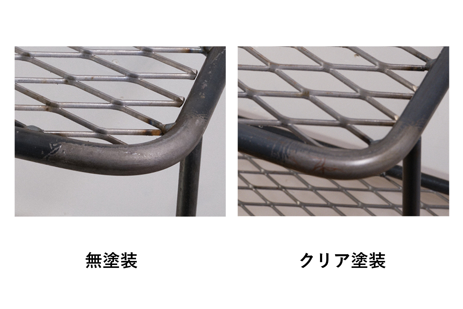 スチールラック 角丸タイプ ダブル SF-RK003-03-G056 オプションのクリア塗装を追加することで錆にくくなります