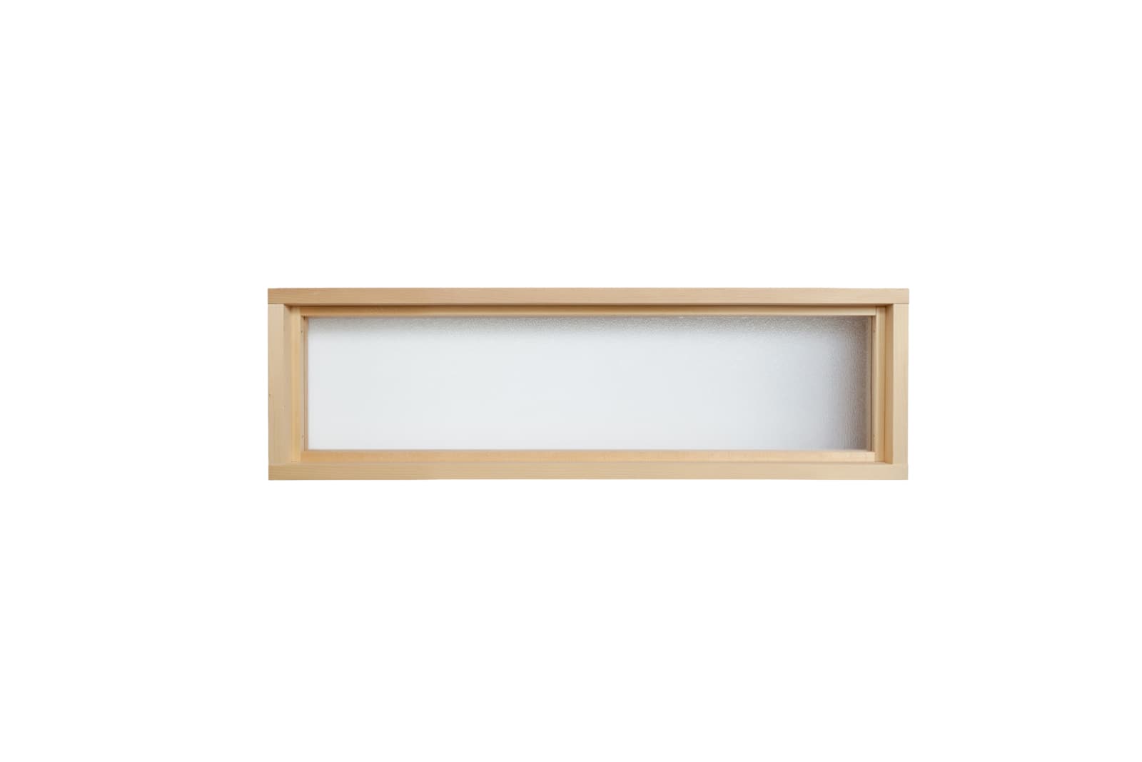 木製室内窓 横長はめ殺しタイプ サイズオーダー DW-DR008-06-G164 型板ガラス（梨地模様）も選べます