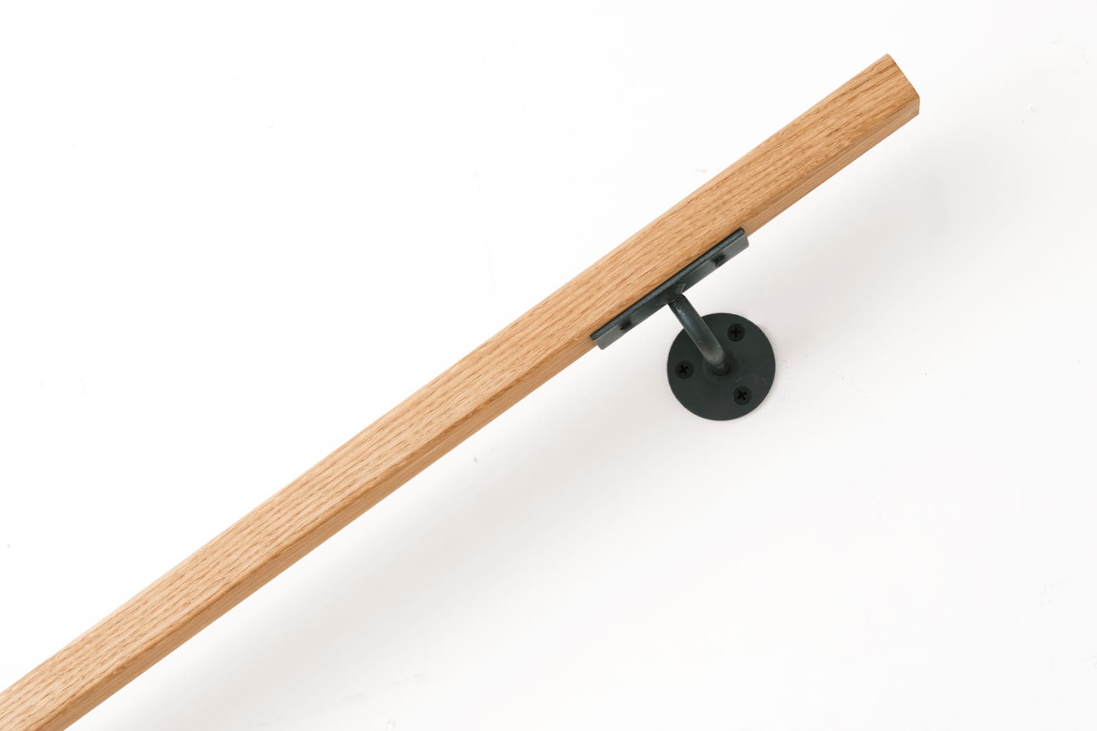 木と鉄の手摺 オーク L3010～3800 ET-SH004-04-G250 丸いブラケットは階段の勾配を気にせずオーダーできます