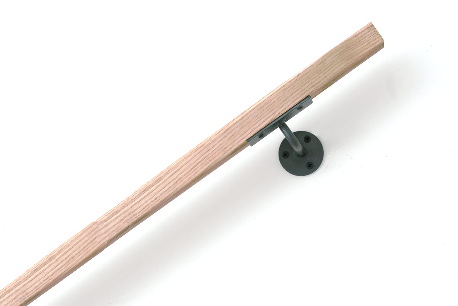木と鉄の手摺 ホワイトアッシュ L450～1000 ET-SH004-05-G250 丸いブラケットは階段の勾配を気にせずオーダーできます