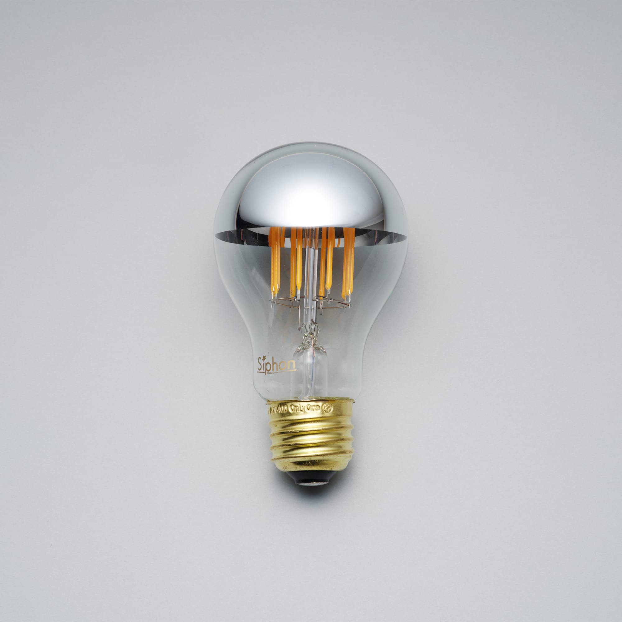 ミラーLED電球 φ60(E26)45W相当 シルバー 2700K電球色 LT-BB007-02-G141
