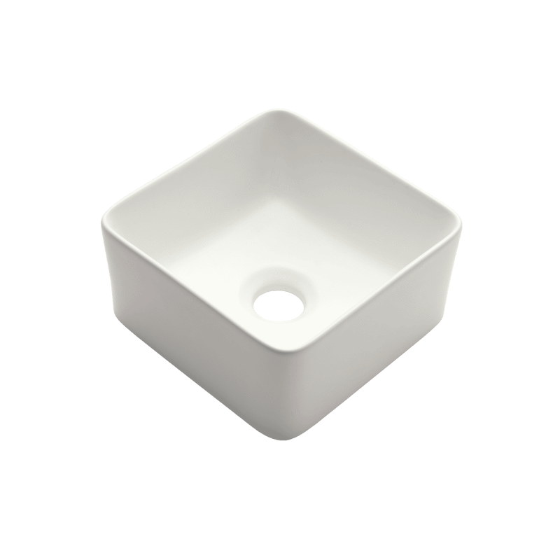 陶器の手洗い器 角240 ホワイト