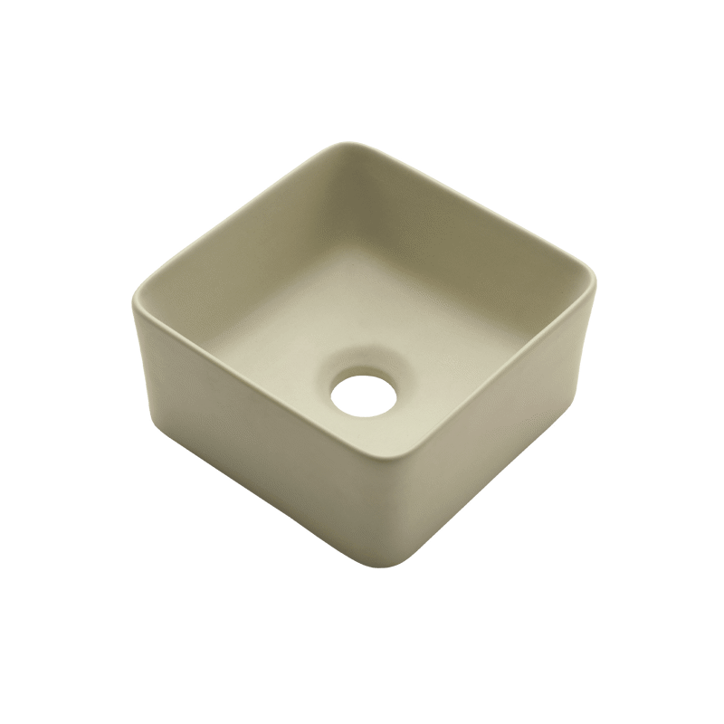 陶器の手洗い器 角240 サンドベージュ