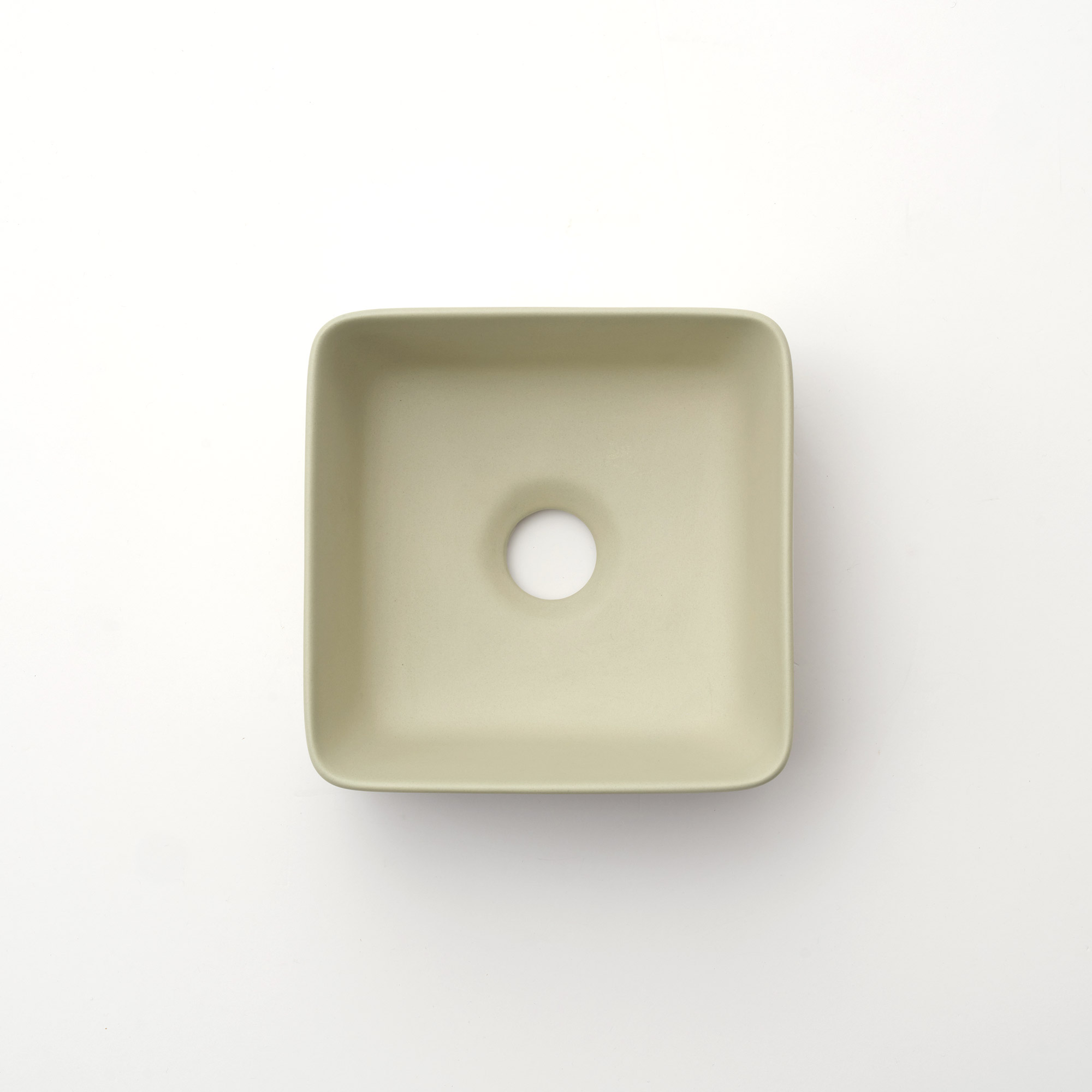 陶器の手洗い器 角240 サンドベージュ KB-PR012-02-G141