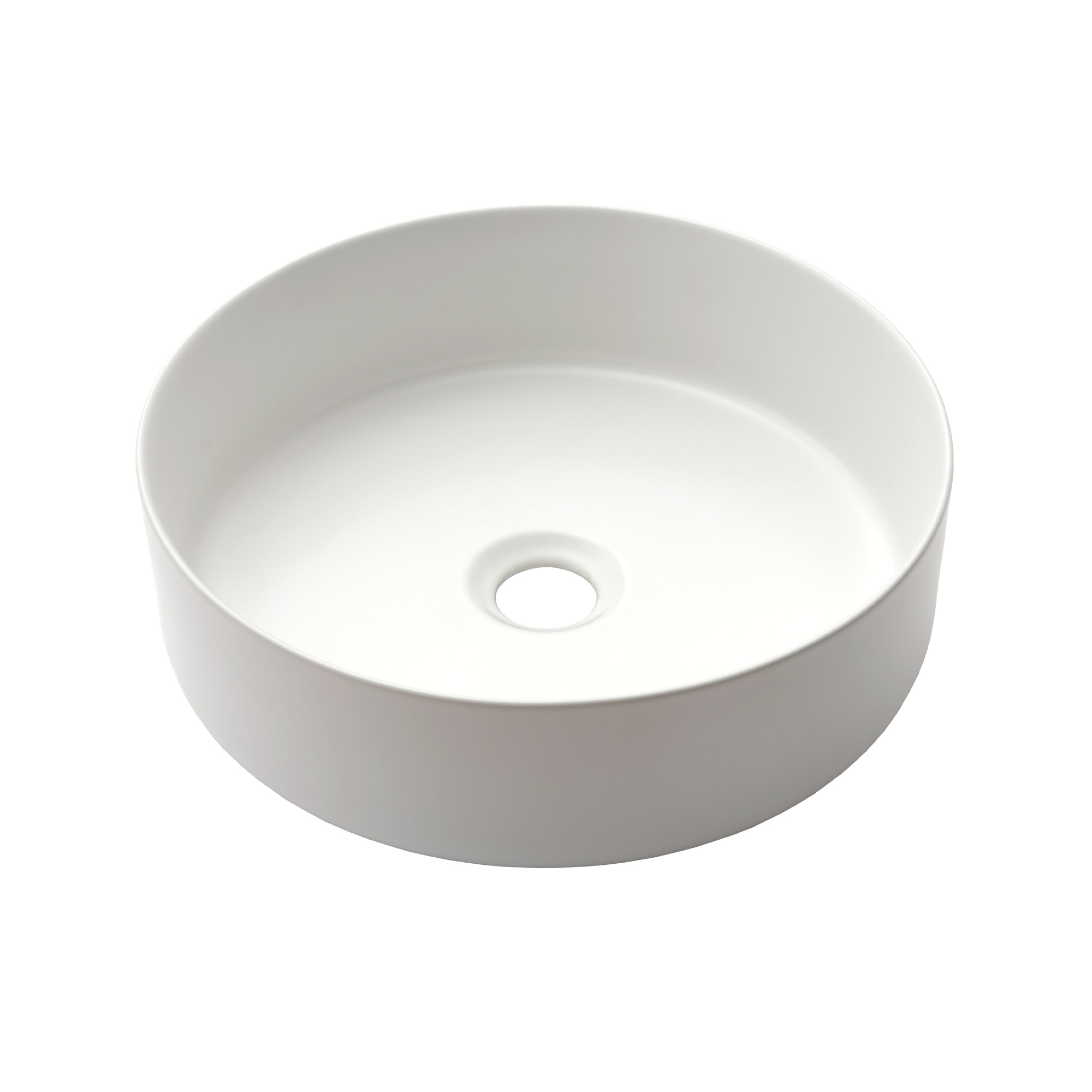 陶器の手洗い器 丸350 マットホワイト KB-PR012-03-G141 マットで空間になじみやすい質感です