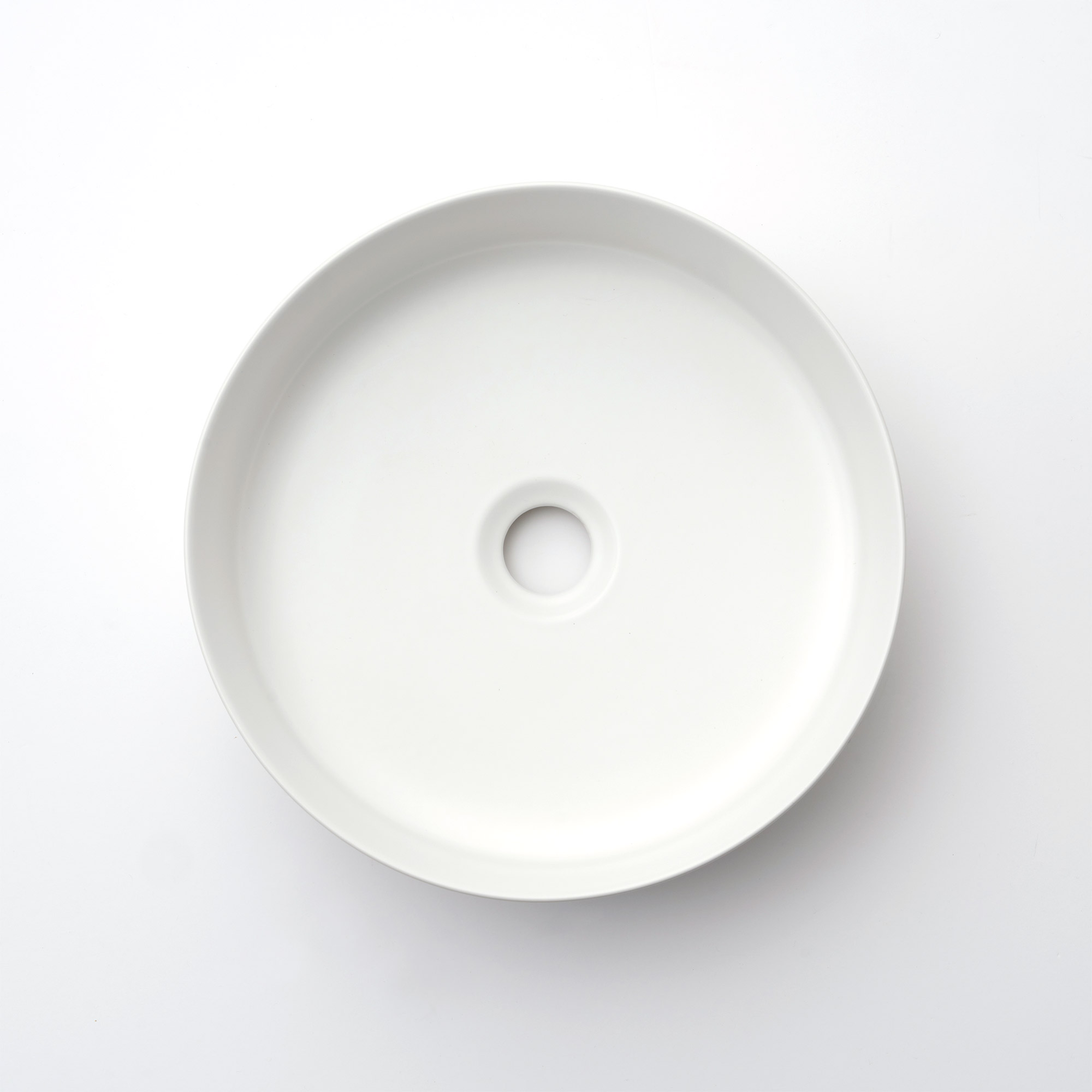 陶器の手洗い器 丸350 マットホワイト KB-PR012-03-G141