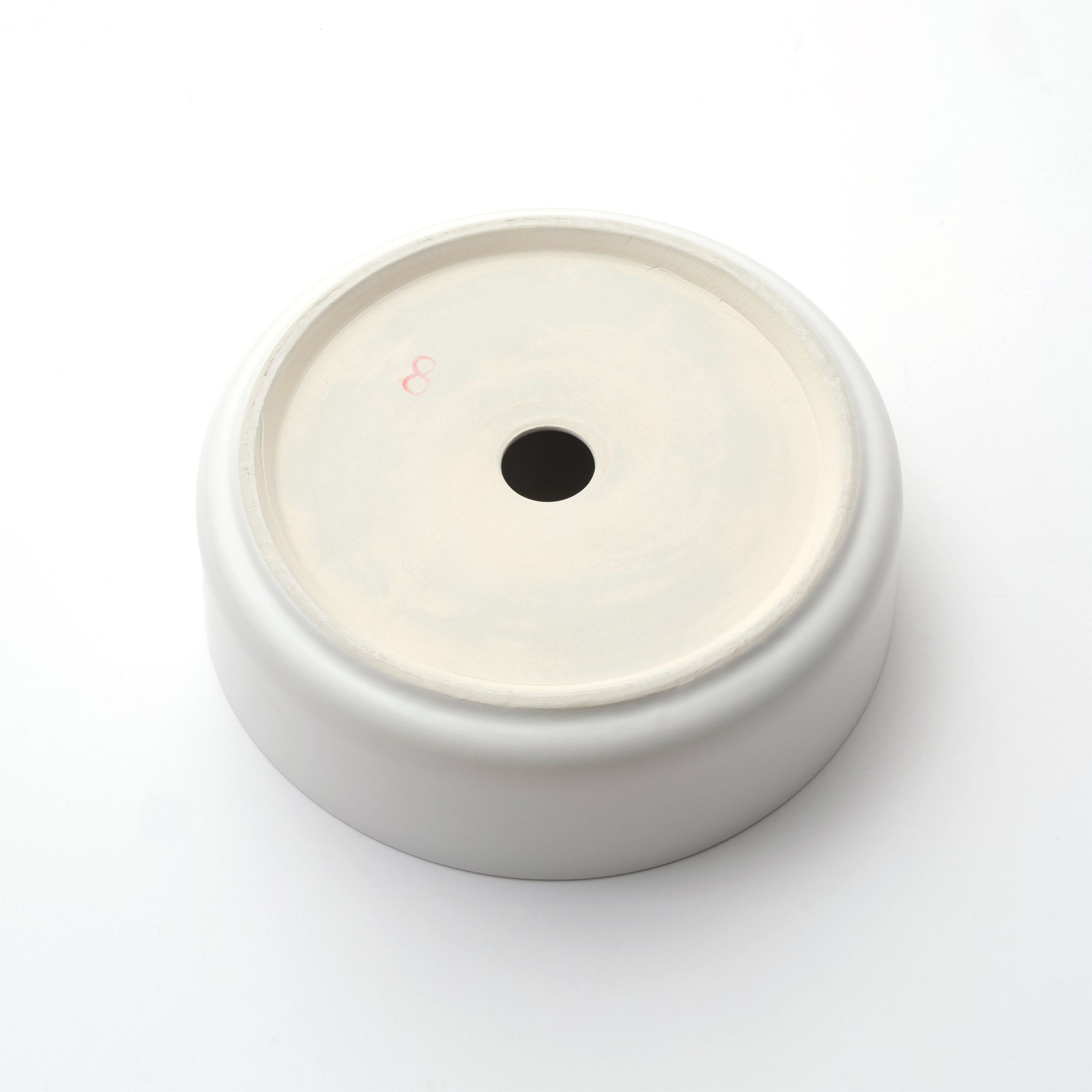 陶器の手洗い器 丸350 マットホワイト KB-PR012-03-G141 裏側