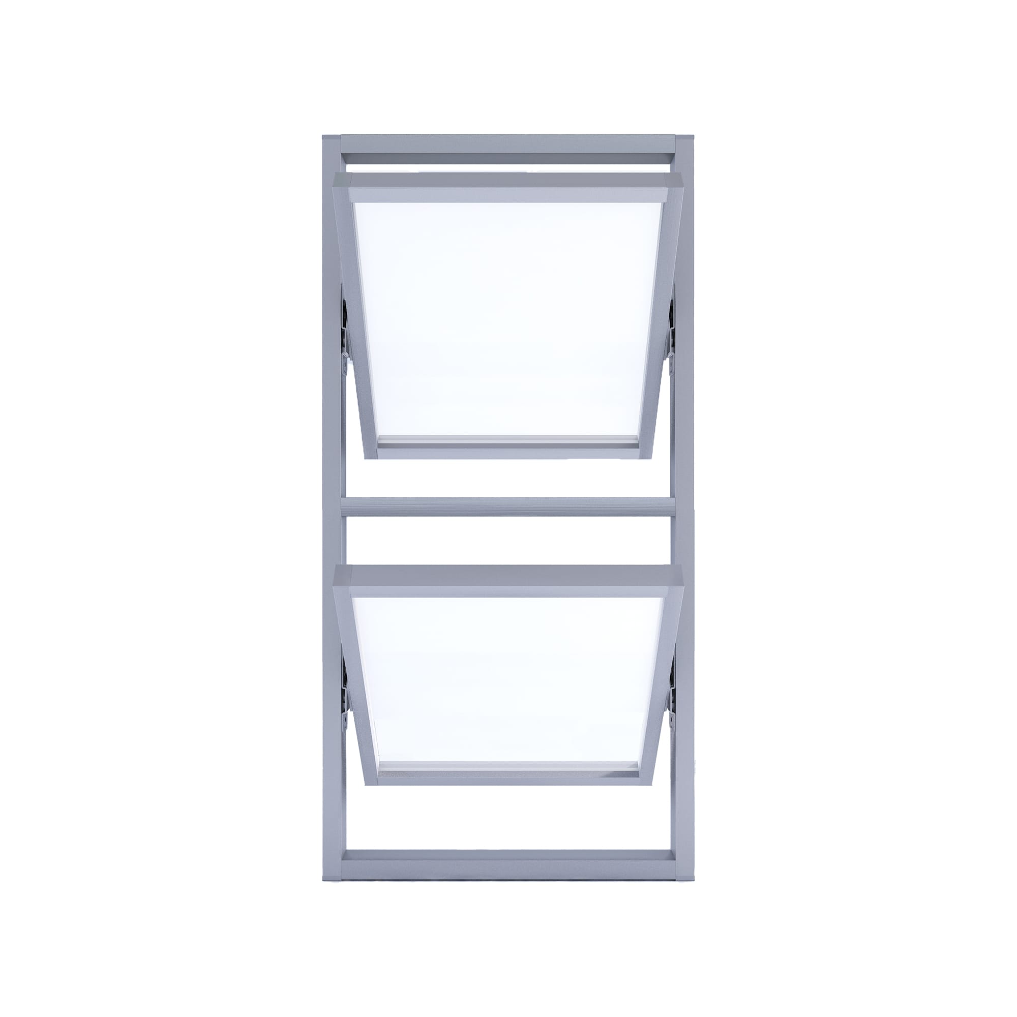 室内アルミサッシ 回転窓＋回転窓 シルバー 樹脂パネル DW-DR013-24-G201