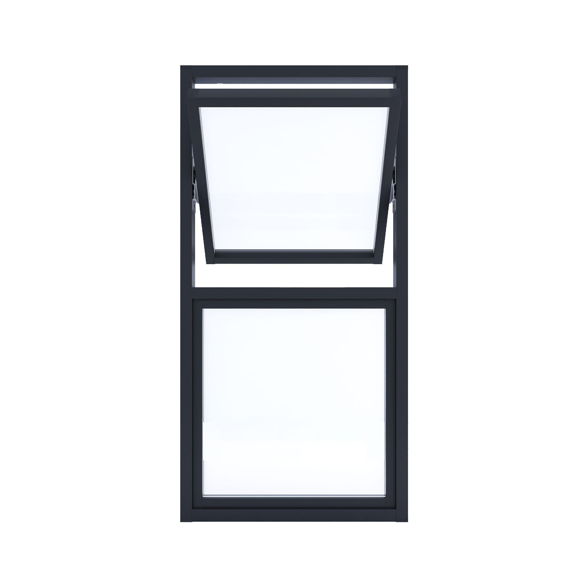 室内アルミサッシ 回転窓＋FIX窓 ブラック 樹脂パネル DW-DR013-18-G201