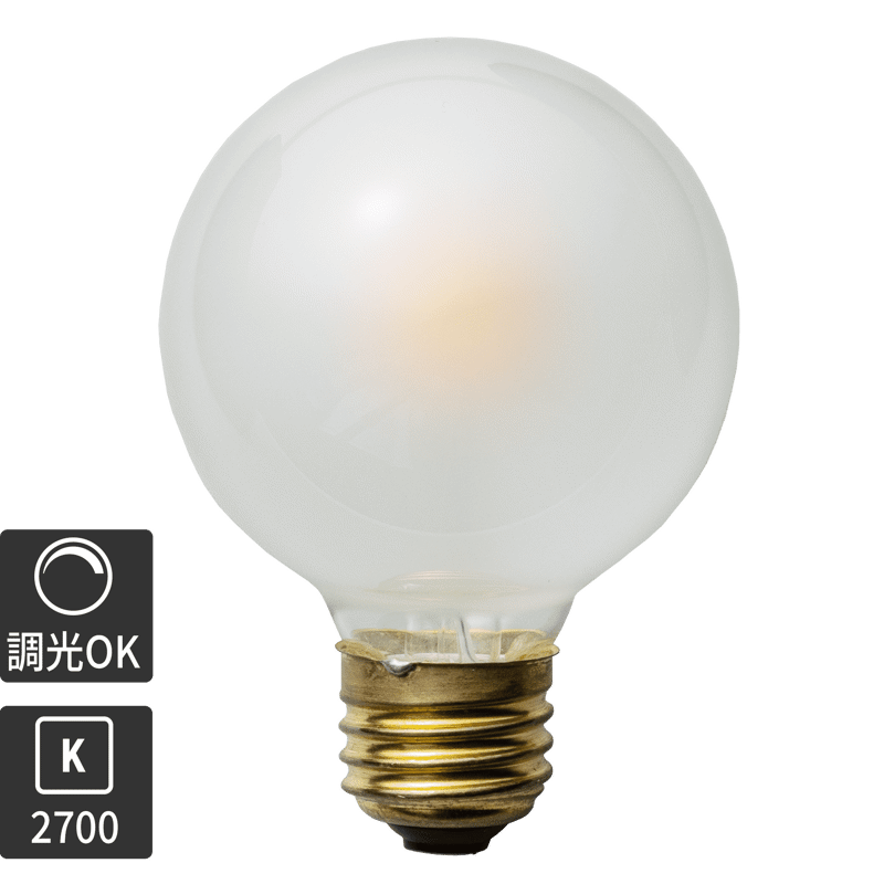 フロストLED電球 φ70(E26)55W相当 アイス 2700K電球色
