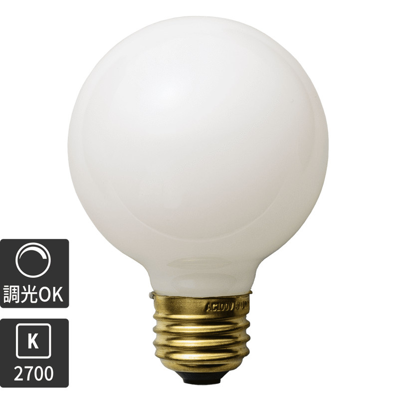 フロストLED電球 φ70(E26)50W相当 スノー 2700K電球色