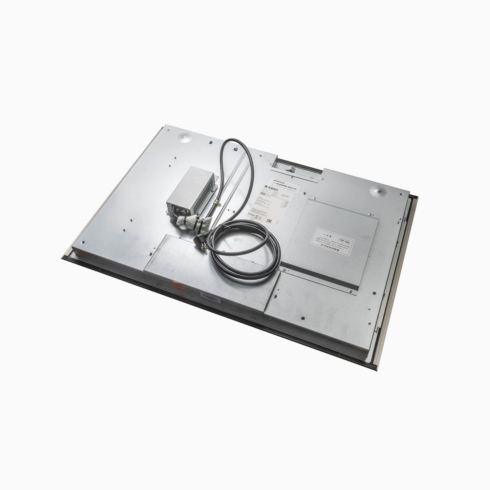 パワーガスクッカー 4口 KB-KC028-01-G287 コンロ本体裏面。点火のため専用の100V電源が必要です。薄いため、コンロ下が有効に収納できます