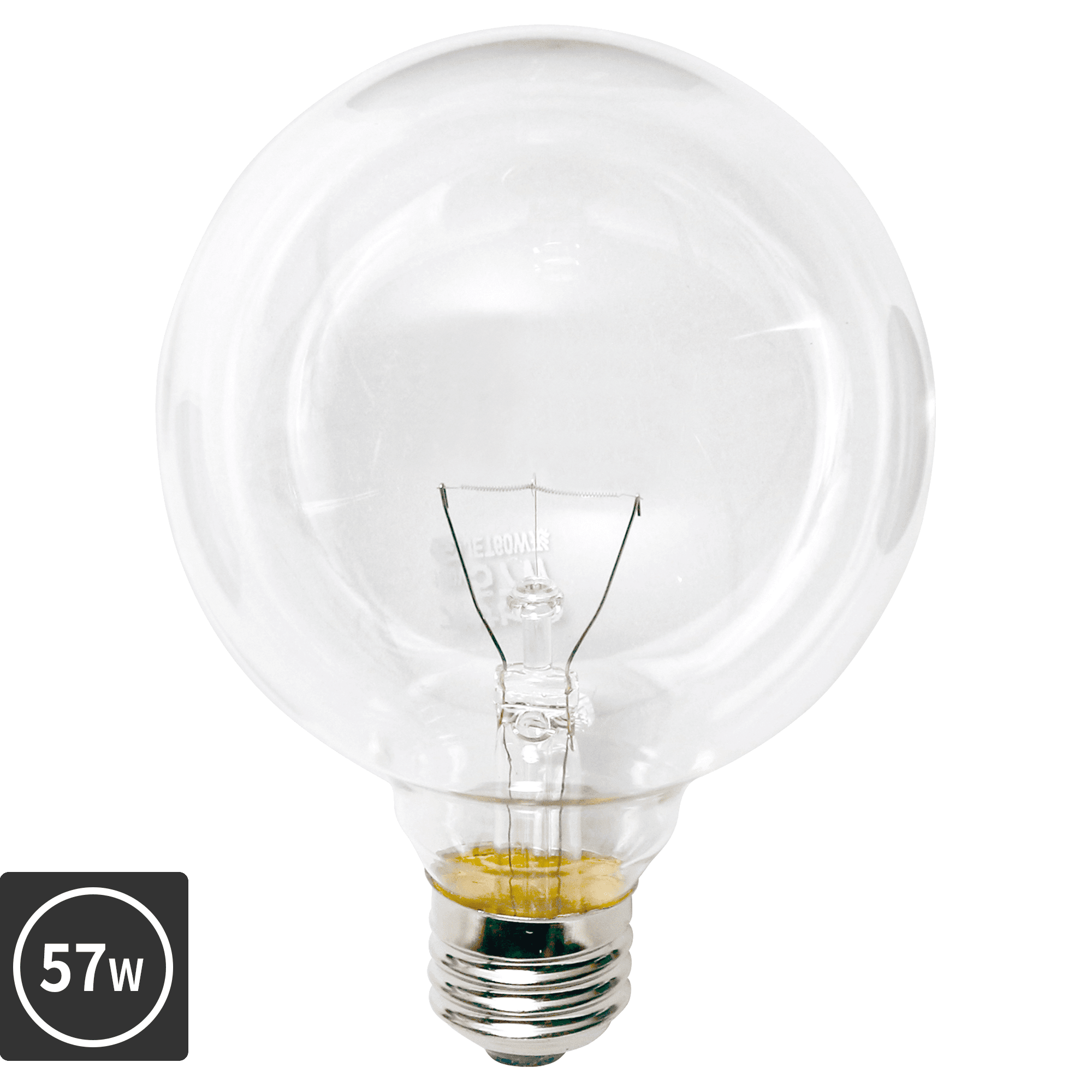 白熱ボール電球 白熱クリアボール95(E26)57W