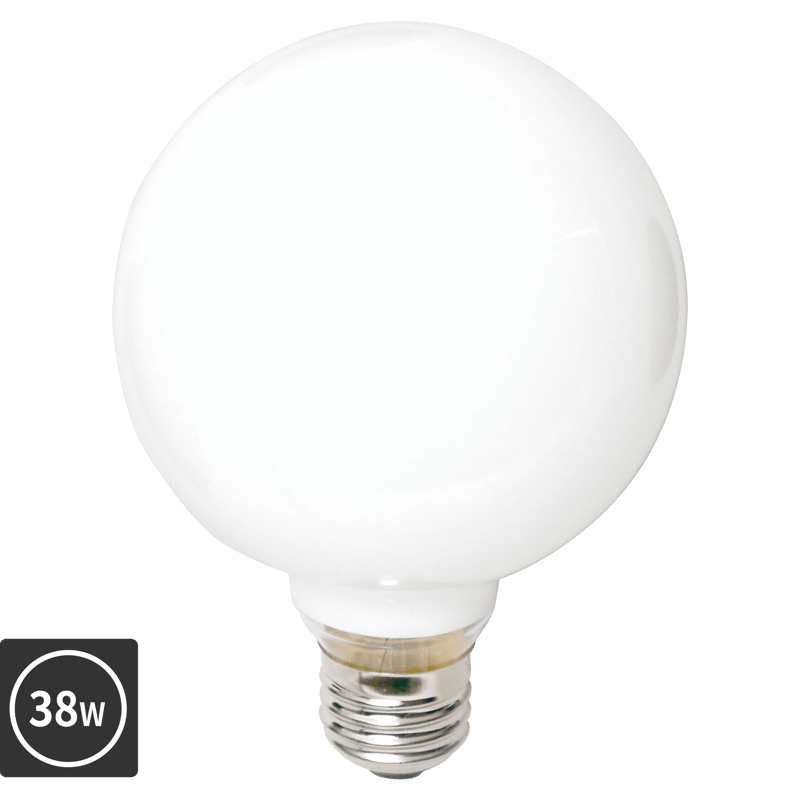 白熱ボール電球 白熱ホワイトボール95(E26)38W