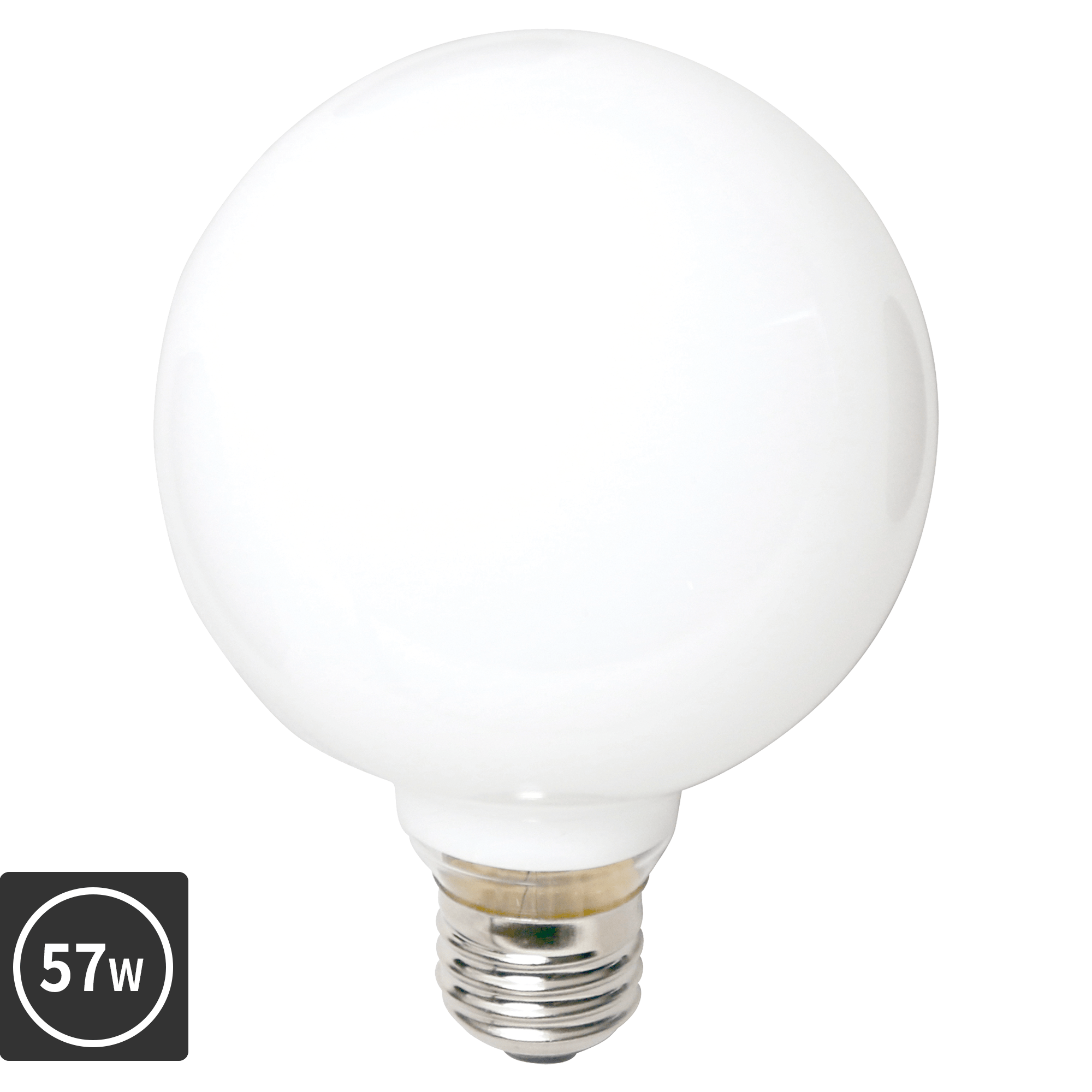 白熱ボール電球 白熱ホワイトボール95(E26)57W