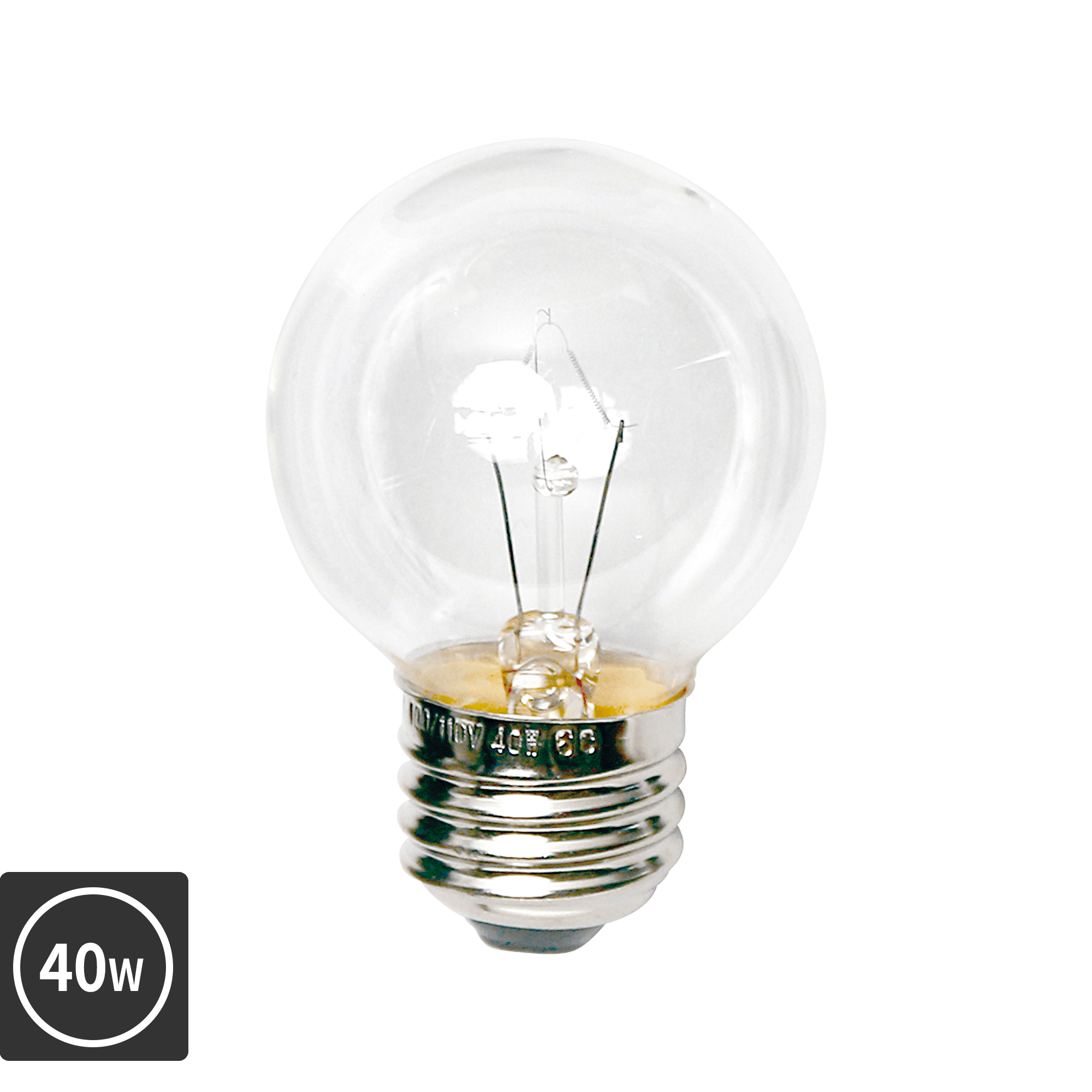 白熱ボール電球 白熱クリアボール50(E26)40W