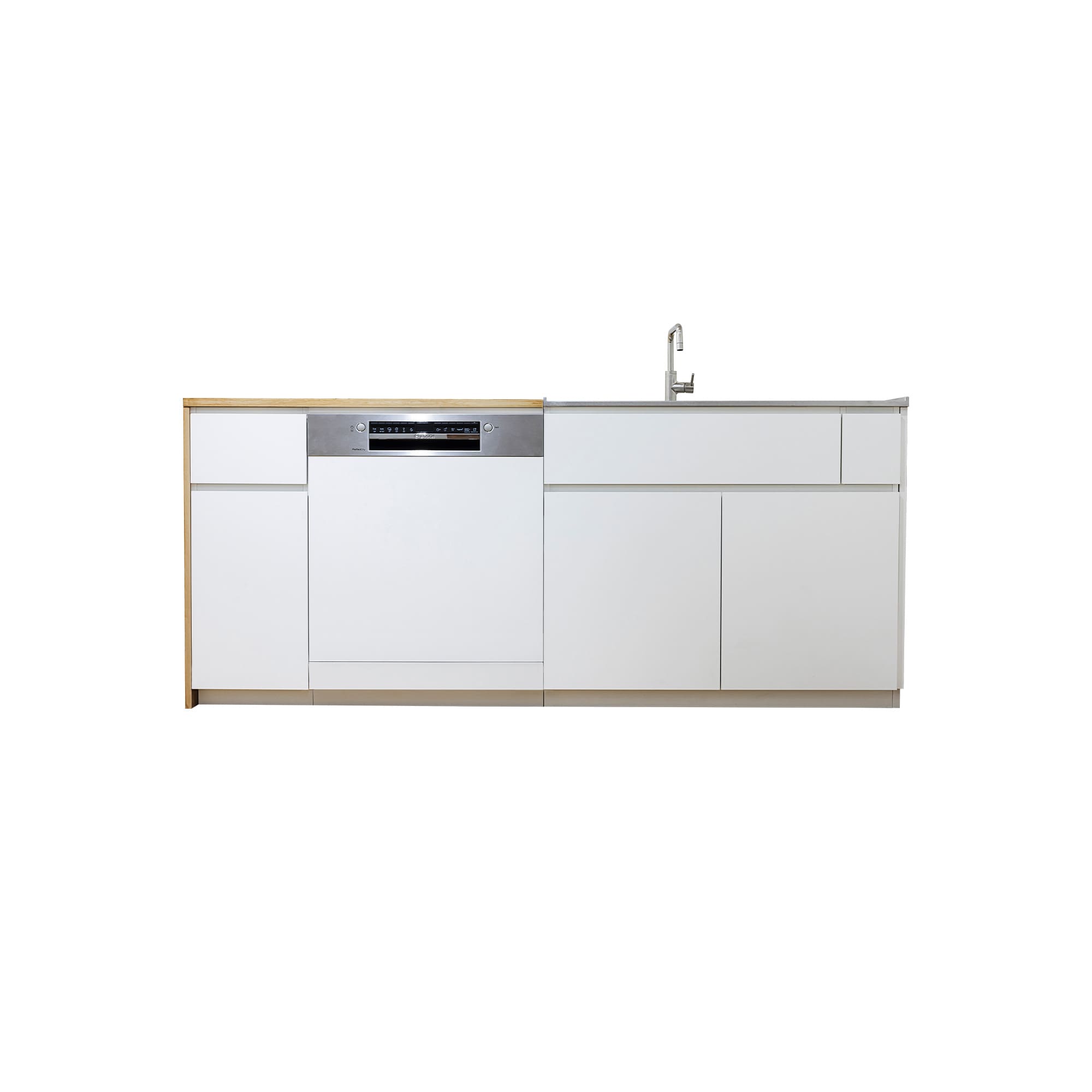 木天板キッチンⅡ型 対面シンク側 フロントオープン食洗機 W600タイプ KB-KC029-04-G183 対面シンク側　※ 別売り品の水栓・食洗機を設置した時のイメージです