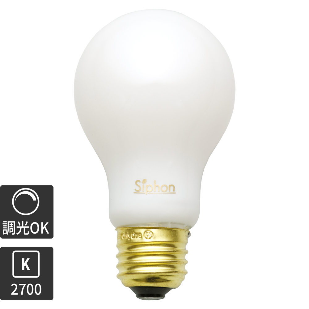 フロストLED電球 φ60(E26)40W相当 スノー 2700K電球色