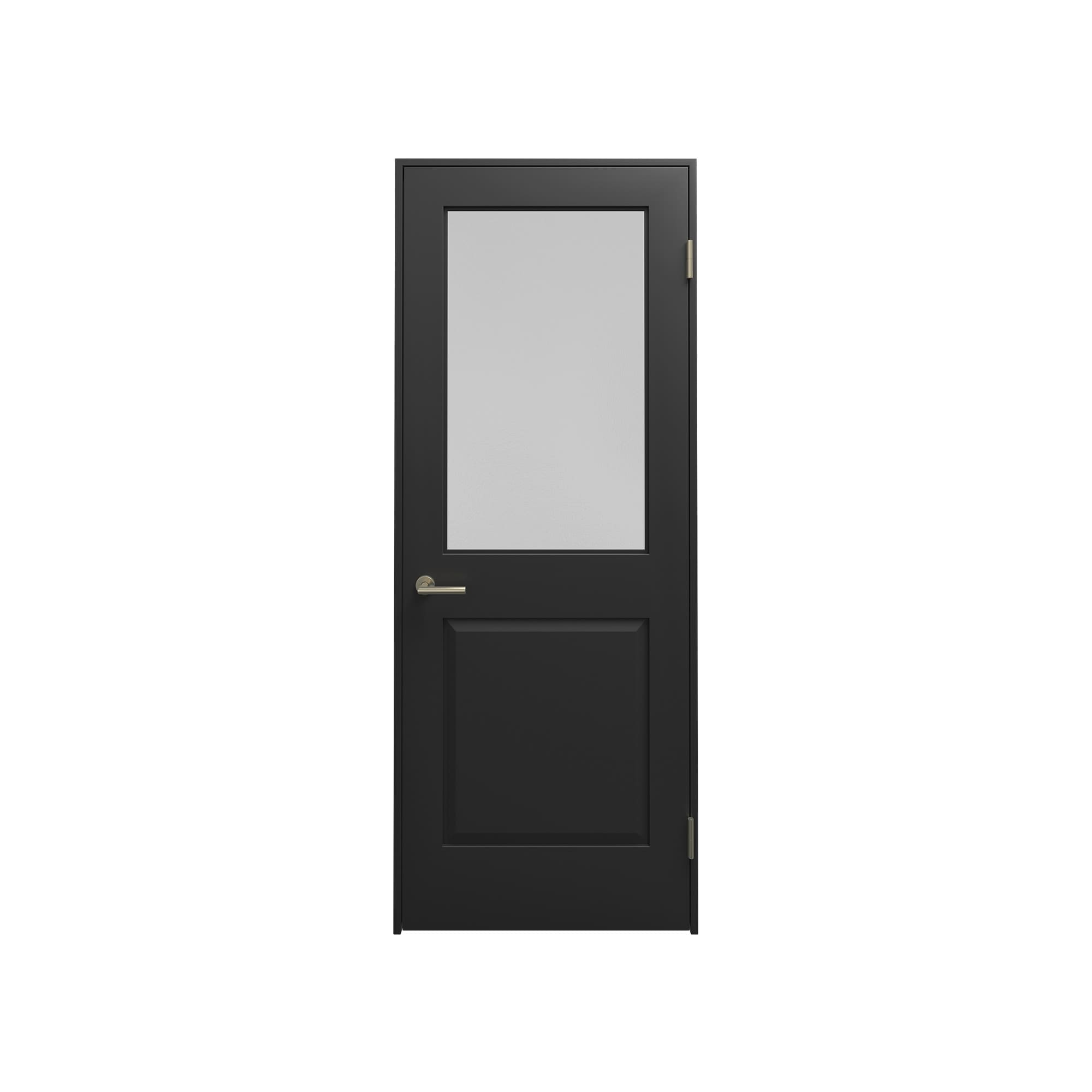 クラシックパネルドア 固定枠 2パネルガラス W762 DW-DR015-13-G290 固定枠 2パネルガラス W762 ブラック