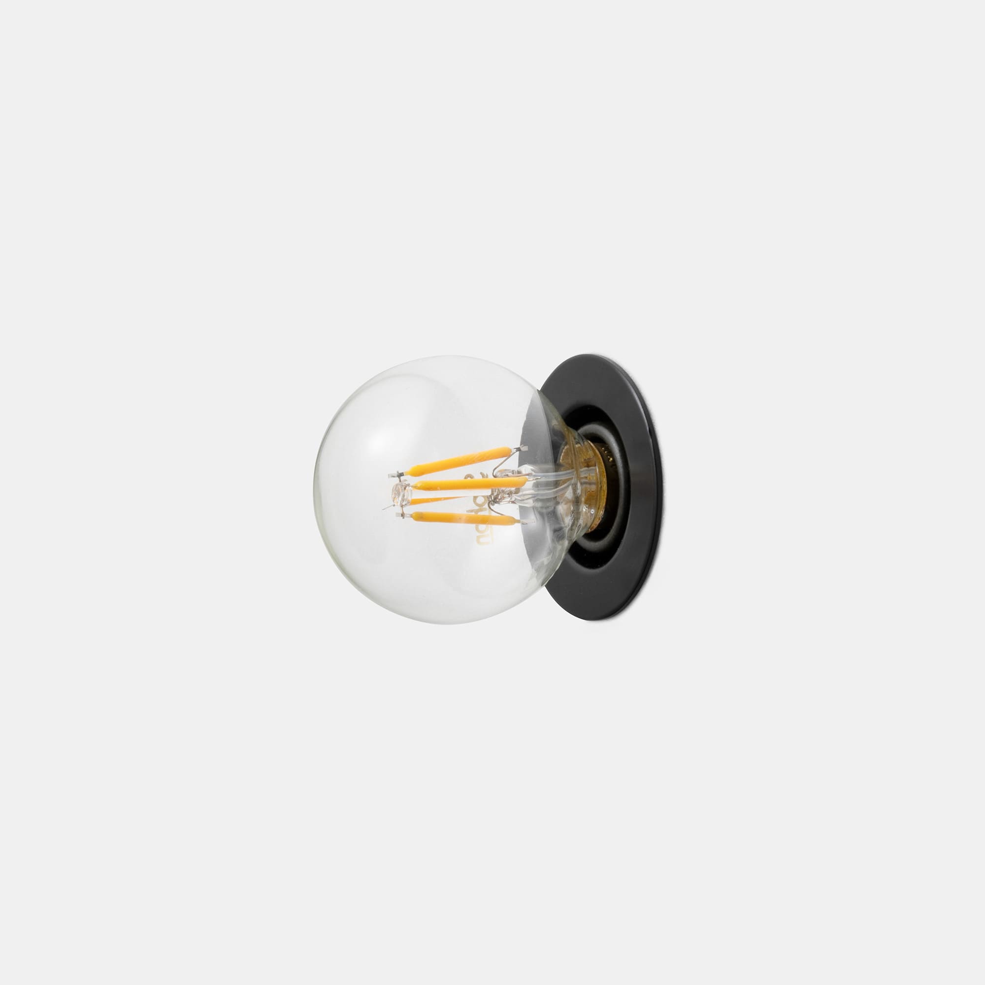 フラットレセップ E17 ブラック LT-BR019-01-G141 ビンテージLED電球 LEDボール50(E17)35W相当との組み合わせ