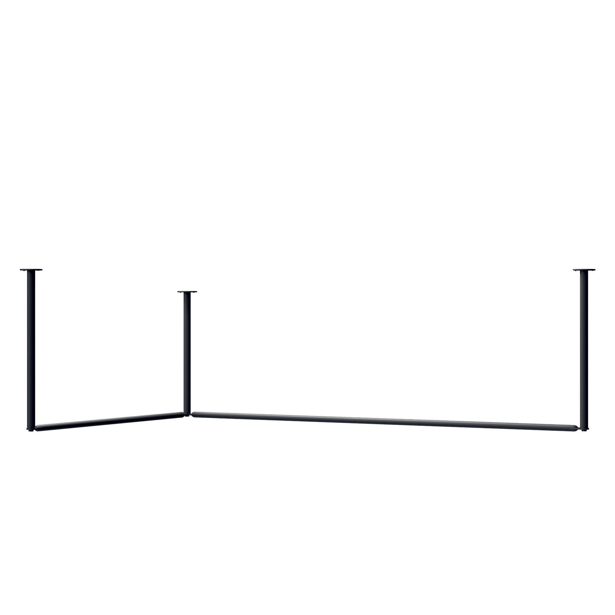 ランドリーハンガーパイプ E型コーナーセット H400 ブラック