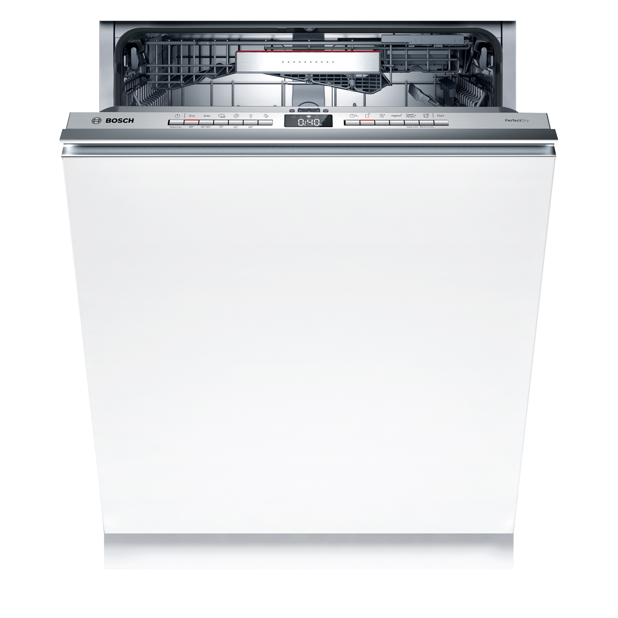 ビルトイン食洗機 フロントオープン W600 フルドアタイプ ゼオライトドライ（本体のみ） KB-PT004-04-G234 扉を開けると操作パネルがあります