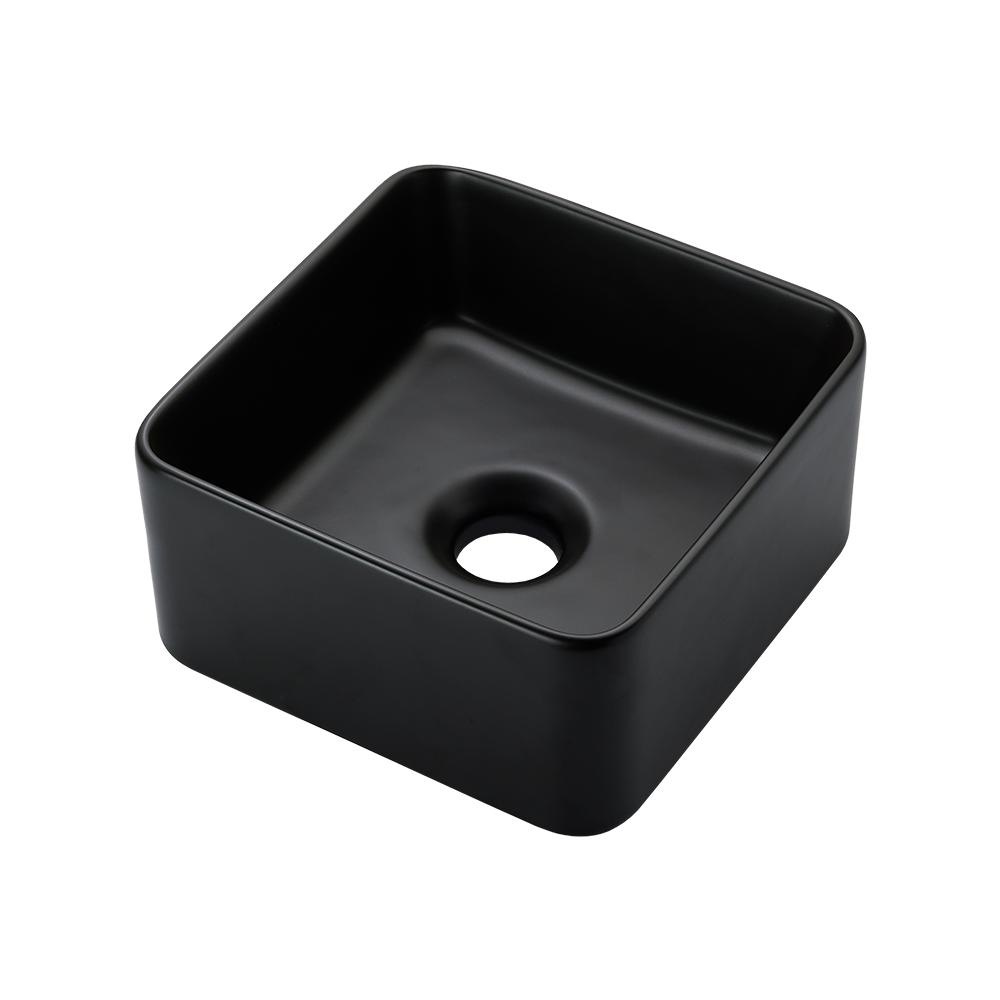 陶器の手洗い器 角240 ブラック