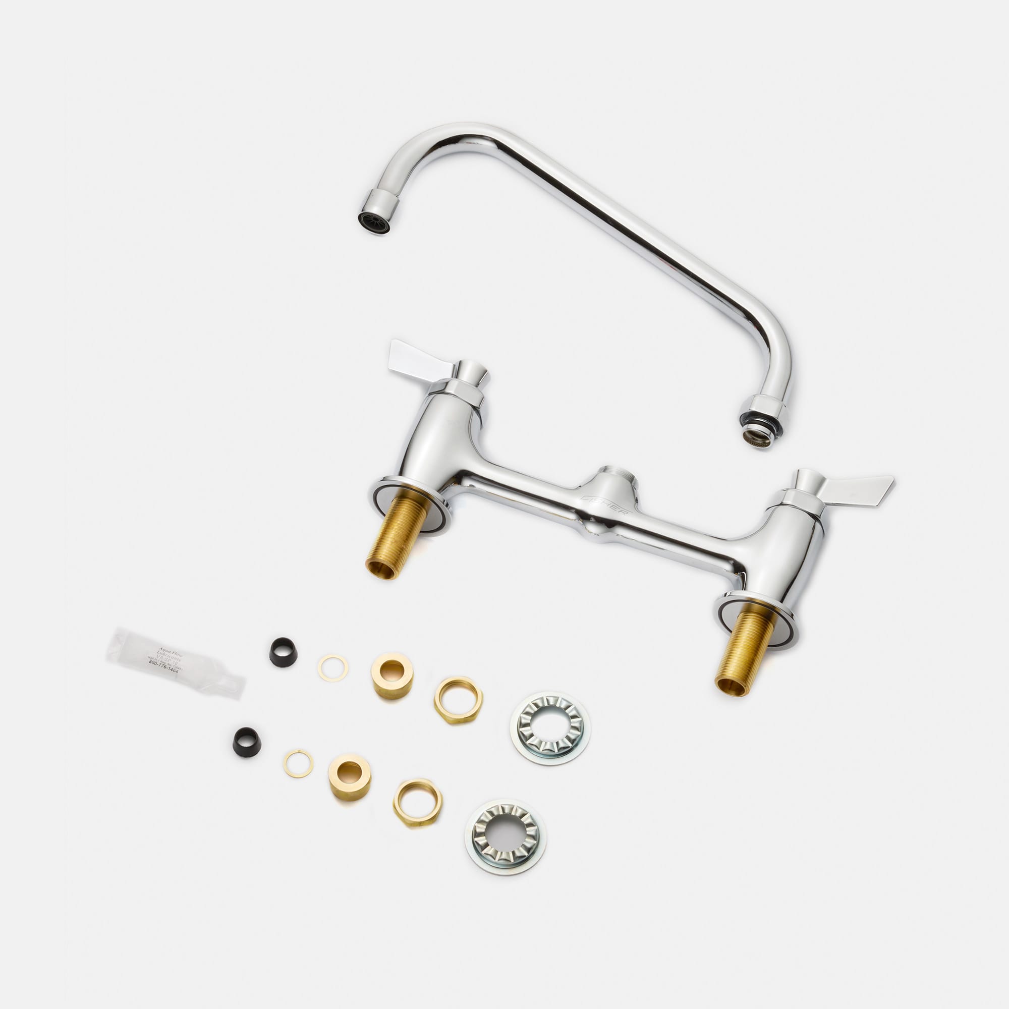 ワーカーズ水栓 台付けツインレバー混合栓 L250 KB-TP009-08a-G141